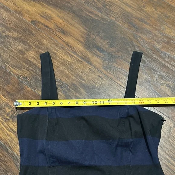 Banana Republic Black and Blue Striped Stretch Faded Denim Dress 16 Tall - Picture 6 of 14